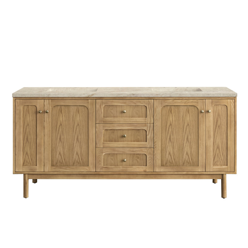 Laurent 72'' W Double Vanity, 8" Widespread, Light Natural Oak, Tajnar Eclos