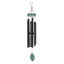 Carillon d'extérieur en acier et en aluminium 40 "Acushnet Patina Breeze avec détails décoratifs en plastique et crochet de suspension - noir-272488102-272488103