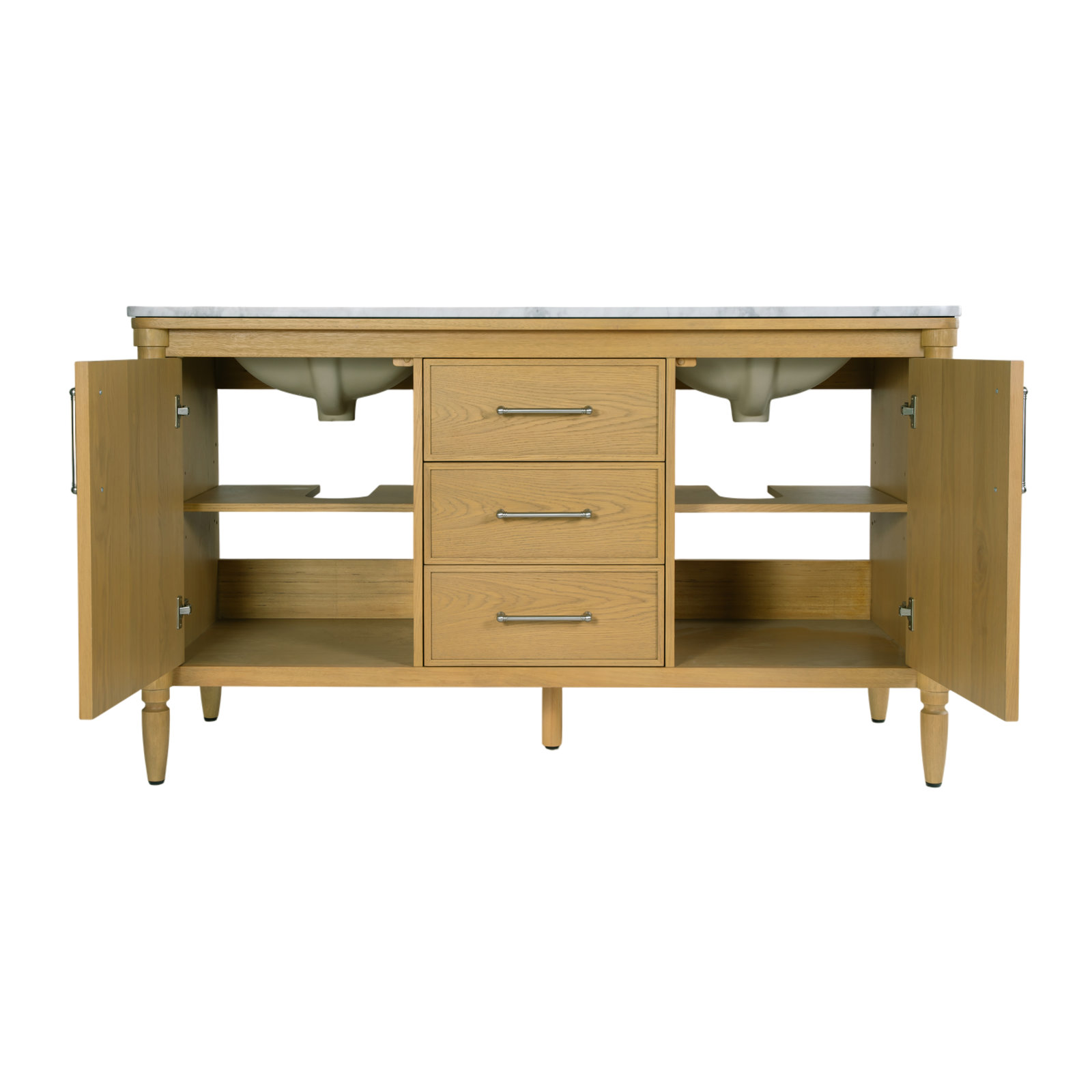 Buchan 60" Carrara Marble Double Bathroom Vanity