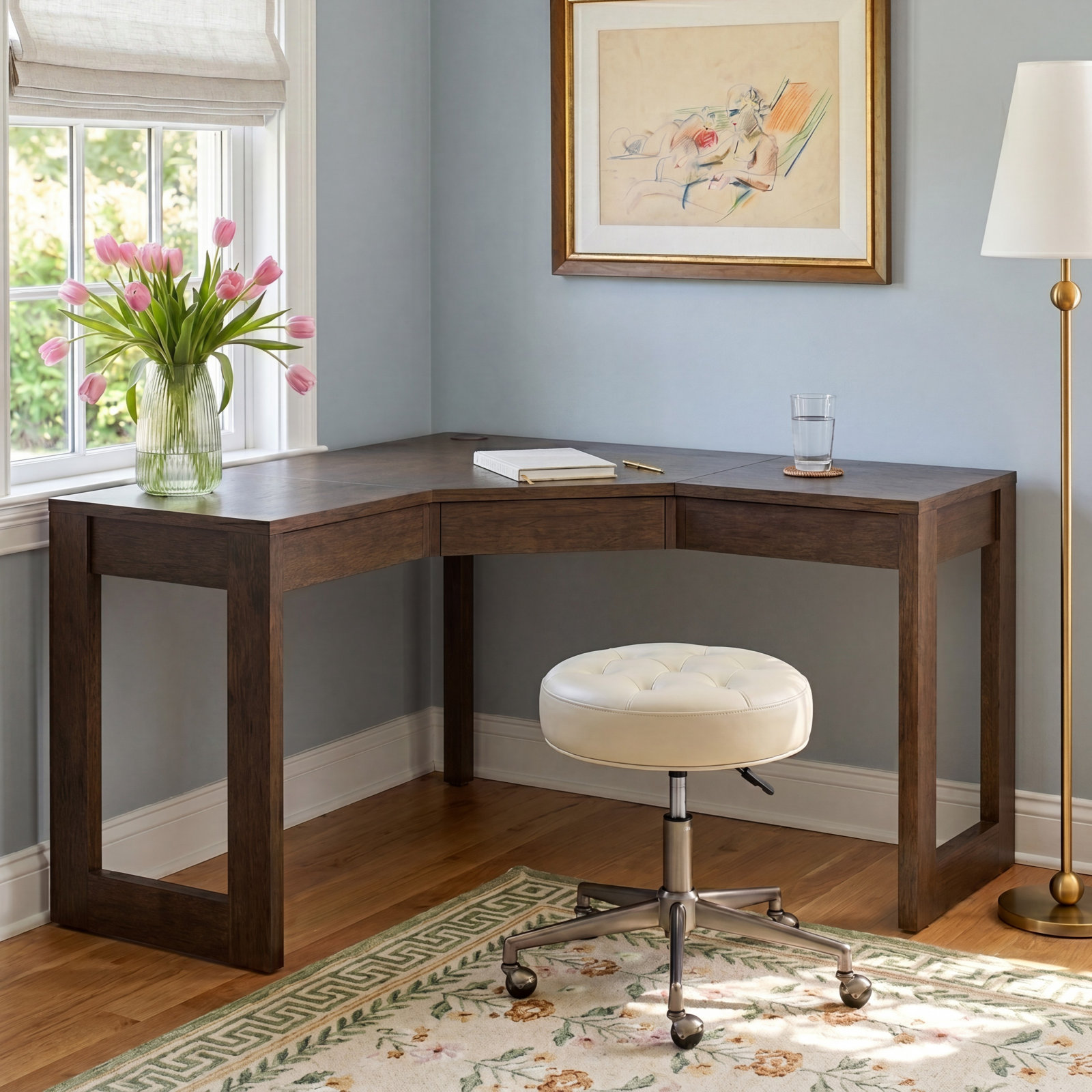 Chris 62 " Writing Desk, Brown