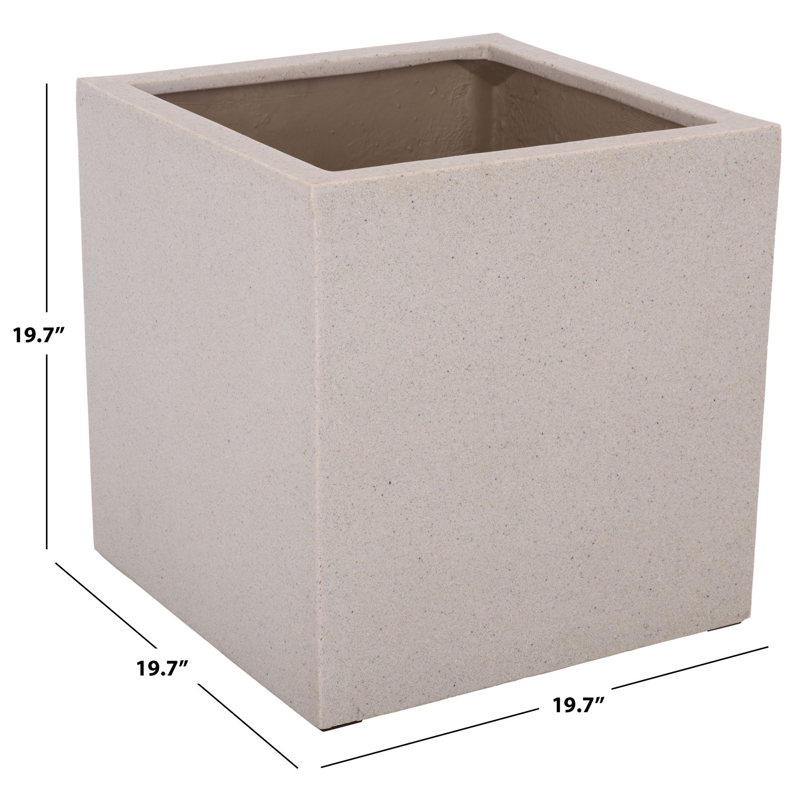 Powell Low Wide Planter, Beige