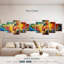 Ensemble de 5 pièces colorées avec collage sur toile-126713357