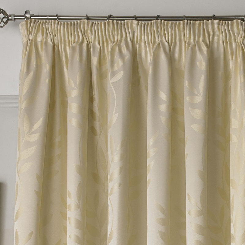 Semi Sheer Curtain Pair, Cream, 228 cm W x 274 cm D