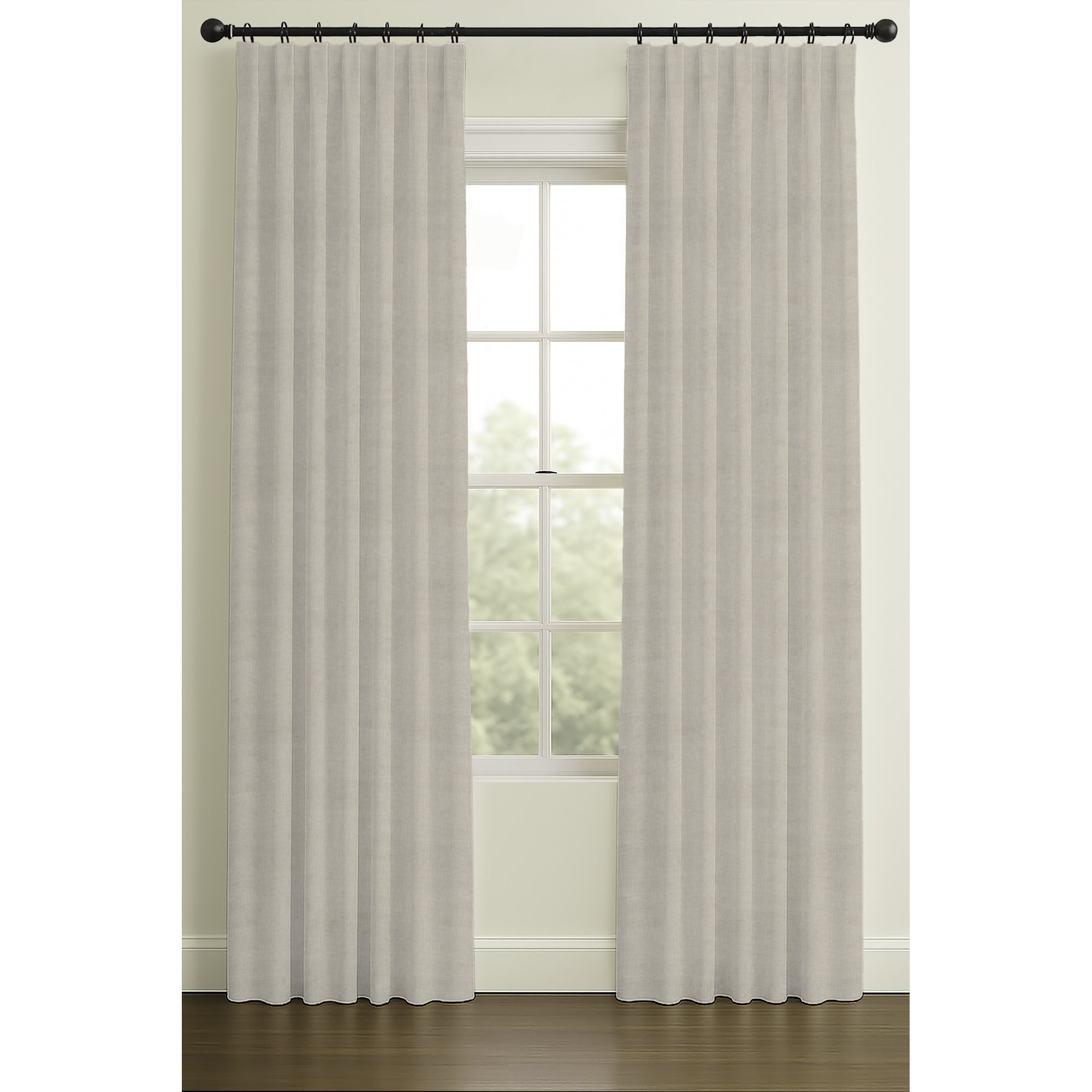 132" Inverted Pleat Single Lining Moore Natural, Blackout, 33" W x 108" L, Inverted Pleat