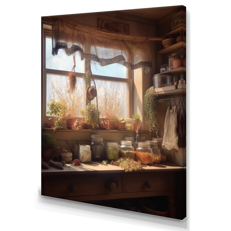 «Old Farmhouse Kitchen III», reproduction sur toile, H 20 po x l 12 po x P 1 po