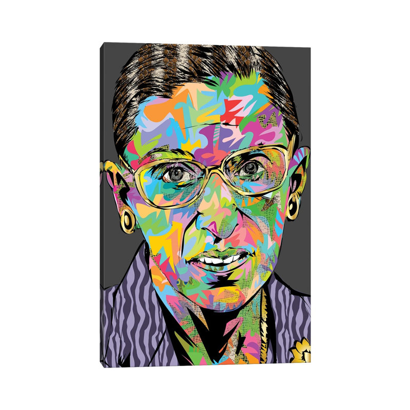 RBG RIP by TECHNODROME1 - Painting on Canvas, 152.4cm H x 101.6cm W x 3.81cm D, Wrapped Canvas