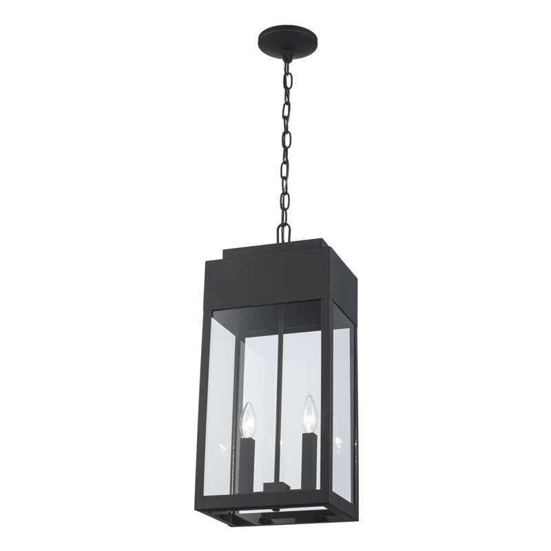 Lanterne suspendue d'extérieur noire à 2 lumières Archelle, H 66,5 po x l 12 po x P 8,3 po