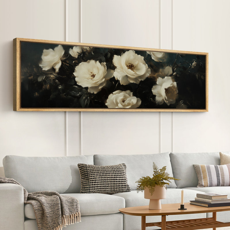Art de pivoine noire verdâtre, photos murales rustiques modernes, impression numérique sur toile giclée sur toile, Naturel