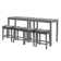 41.5" Wide 6-Piece Modern Counter Height Pub Table Set With USB Port Backless Stools