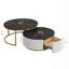 Table basse ronde moderne noire et dorée avec tiroir 31,5 po Modern