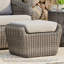 Repose-pieds extérieur en osier avec coussin Sunbrella Cambelle-228966022-228966023