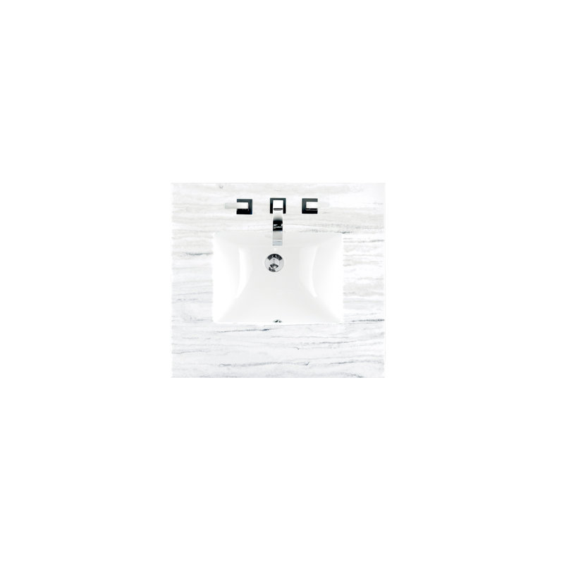 Bristol 30'' W Single Vanity, Bright White, Parisien Bleu Quartz, 8" Widespread