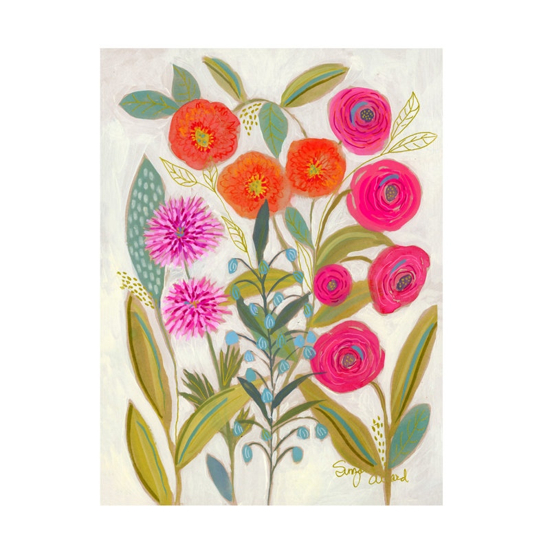 Art mural sur toile tendue - «Joyful Garden 7» de Suzanne Allard pour décoration de salon, de chambre à coucher ou de bureau - 18 x 24