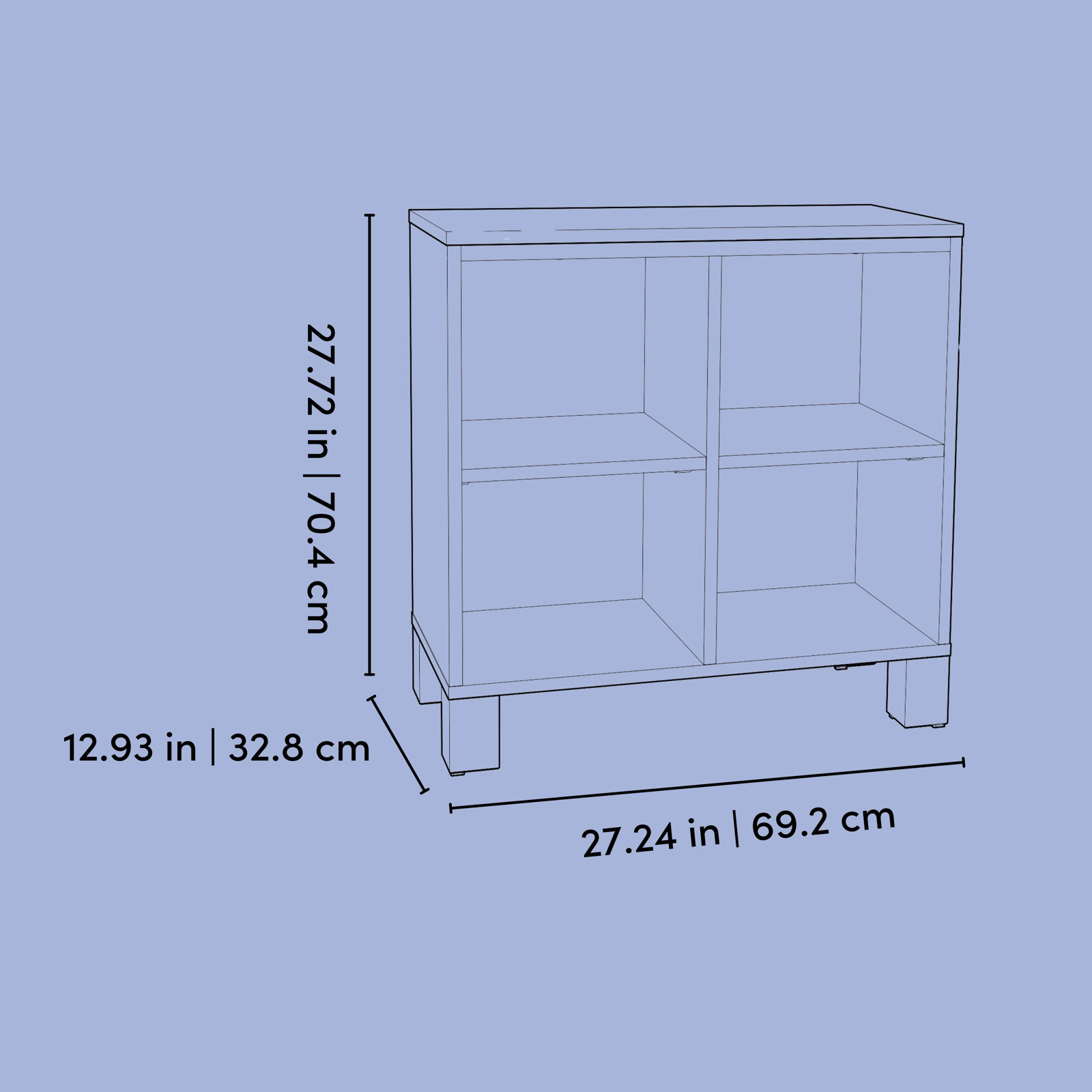 California Cube Organizer Bookcase, Frosted Oat