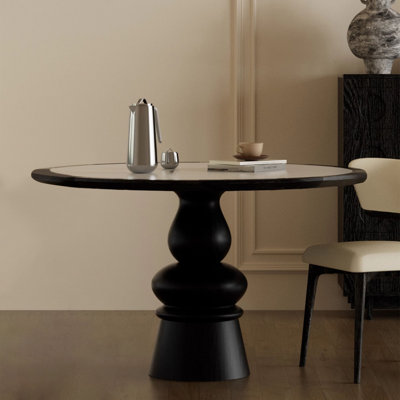 White Round Sintered Stone Dining table