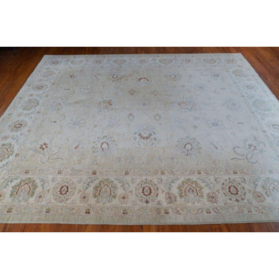 Tapis noué à la main Sultanabad 8 x 10, tapis pakistanais en laine, tapis floral neutre, tapis traditionnel fait à la main, tapis de salon de luxe