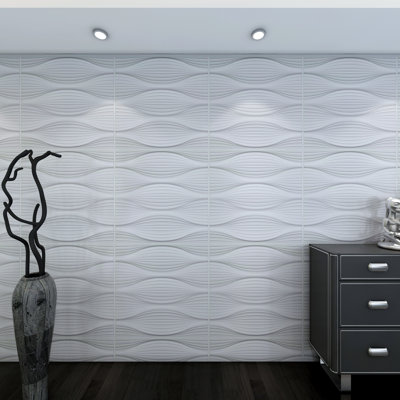 Panneau mural 3D blanc 19,7 po x 19,7 po Falkirk Ross