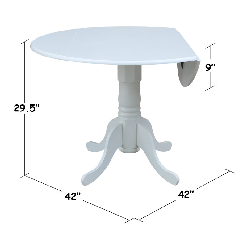 Philipston Extendable Round Solid Wood Dining Table, Bright White, Bright White