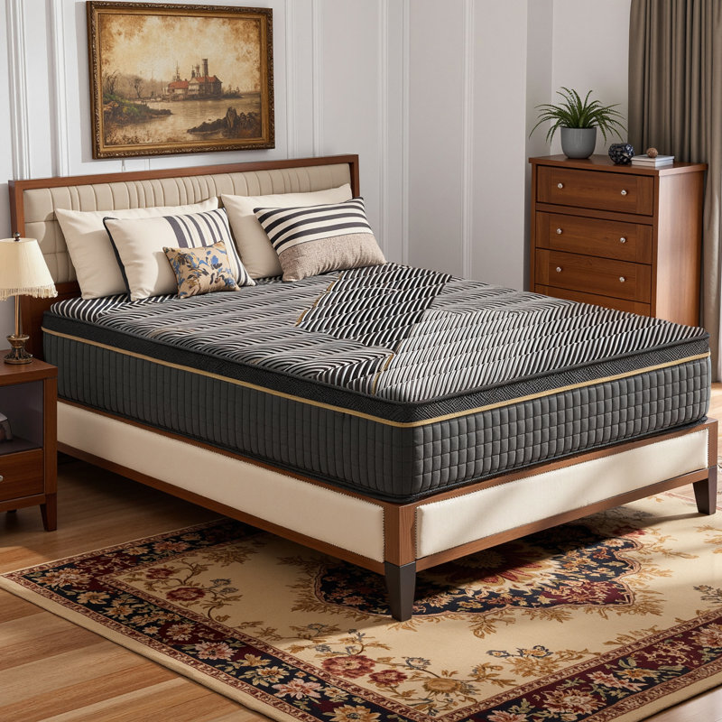Matelas hybride de 12 pouces avec mousse à mémoire de forme gélifiée pour soulager la pression du sommeil et soulager les maux de dos