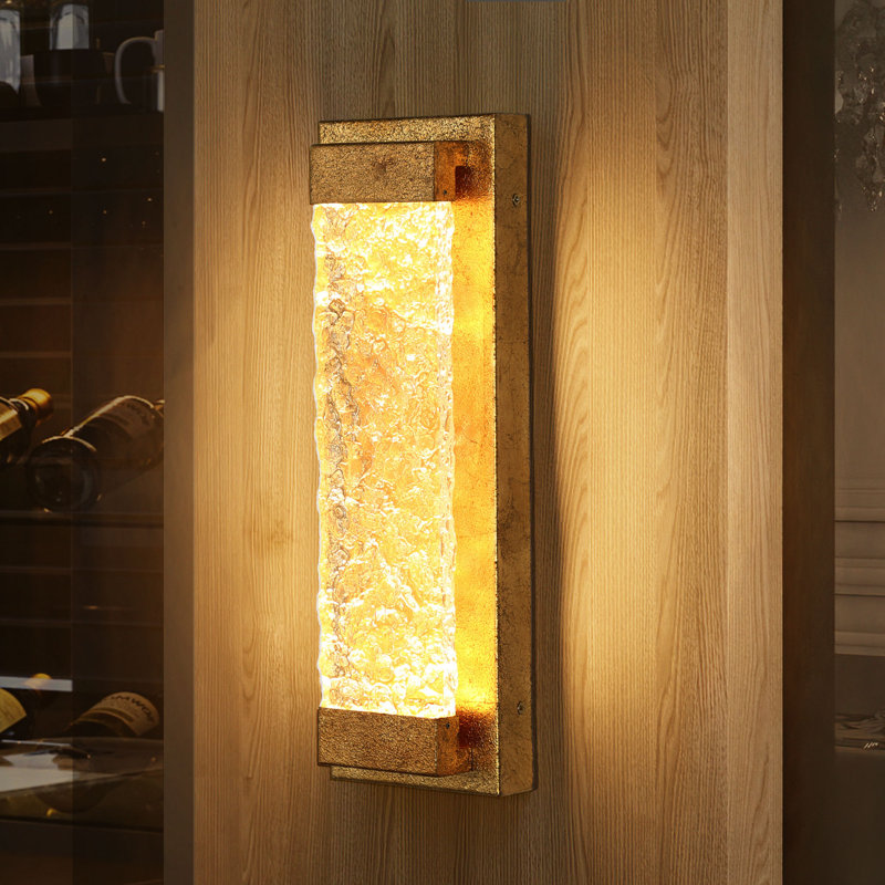 1-Light LED Gold Acrylic Flush Mounted Wall Sconce