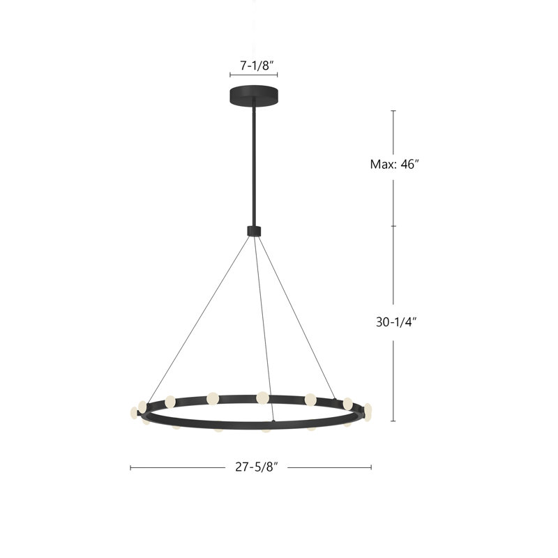 Rezz 12 - Light LED Chandelier, Brushed Nickel