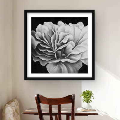 Beautiful Black and White Flower Framed Print | Home Decor