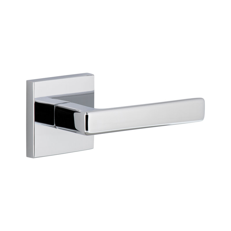 Rosette Viaggio Quadrato (lit et bain) avec levier Lusso, 2.375", Droite, Chrome brillant