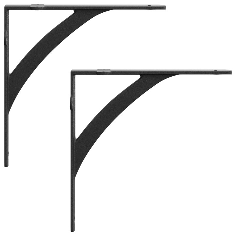 Wall Shelf Brackets Steel Metal Shelf Brackets Wall Mounted Support, 14.5cm H x 14.5cm W x 3.5cm D, Antique White