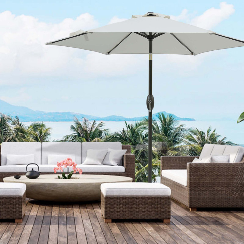 Parasol de patio exceptionnel avec des fonctionnalités avancées pour le plaisir en plein air, Gris
