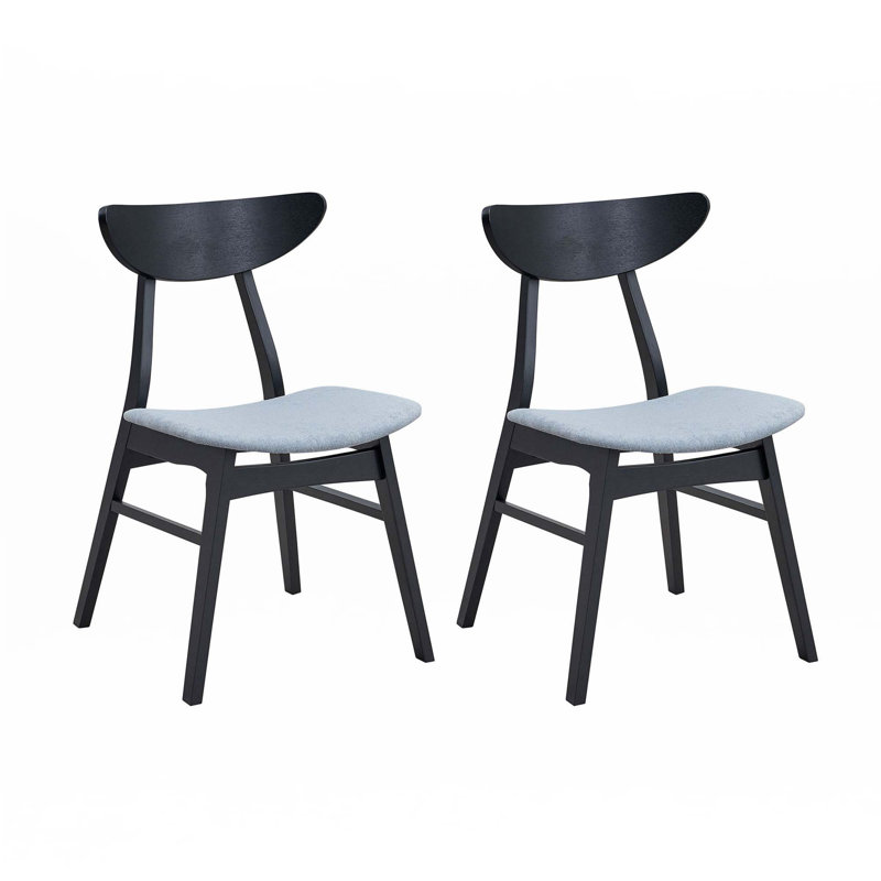 Ensemble de 2 chaises de salle à manger en bois, Noir
