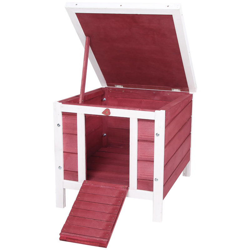 Zaina Weather Resistant Small Animal Hutch, Red