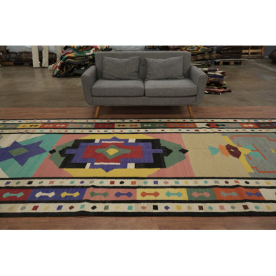 Tribal Wool Kilim Turkish Large Rug 6x15