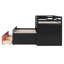 Lit mezzanine simple TG avec bureau coulissant, lit gigogne simple, marches de rangement et tiroirs, lit poste de travail - noir et rouge-130135651-130135650