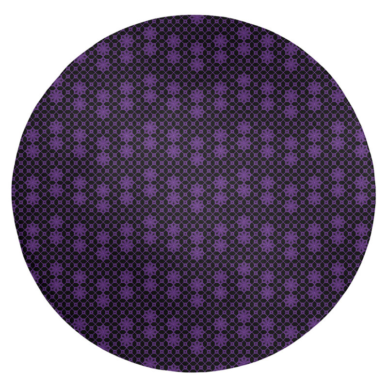 Tapis de réseau mauve classique treillis, Rond 5 pi