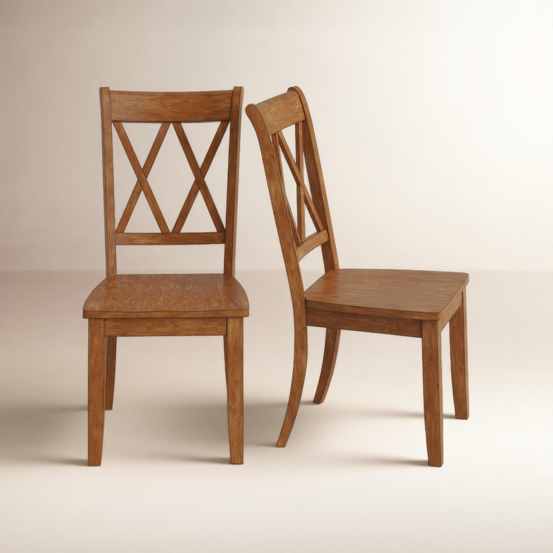 Fortville 16.93'' H Solid Wood Side Chair, Oak