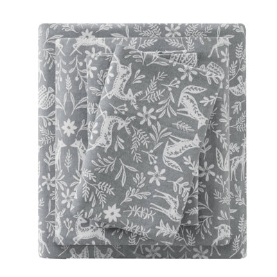 Cozy Winter Flannel Cotton Sheets For All-season Comfort, Printed Design, Perfect For Gifting