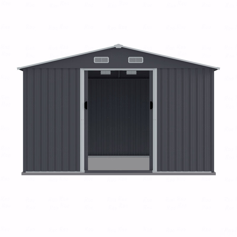 Remise de rangement extérieure 8 x 10 pi grande remise à outils en métal, maison de rangement robuste avec portes coulissantes avec évent