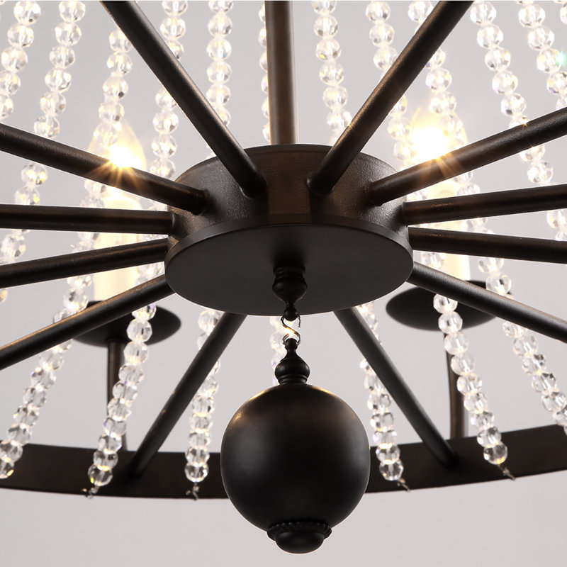 Tackett 12 - Light Candle Style Chandelier, Black