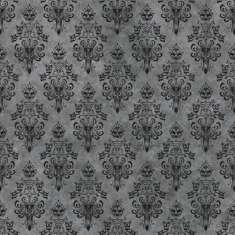 Papier peint adhésif marron Haunted Mansion, Gris