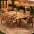 Outdoor Dining Table for 4-6, HDPE All-Weather Rectangular Patio Table with Umbrella Hole & Triangular Legs, 66.9" Long Waterproof Garden Dining Table for Backyard, Deck, Brown-473818320