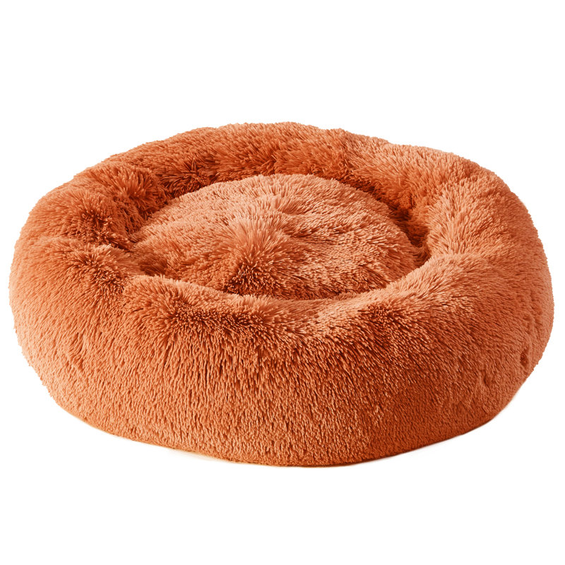 Sharlene Polyester Pet Bed, Burnt Orange, Small (30" W x 30" D x 6" H)