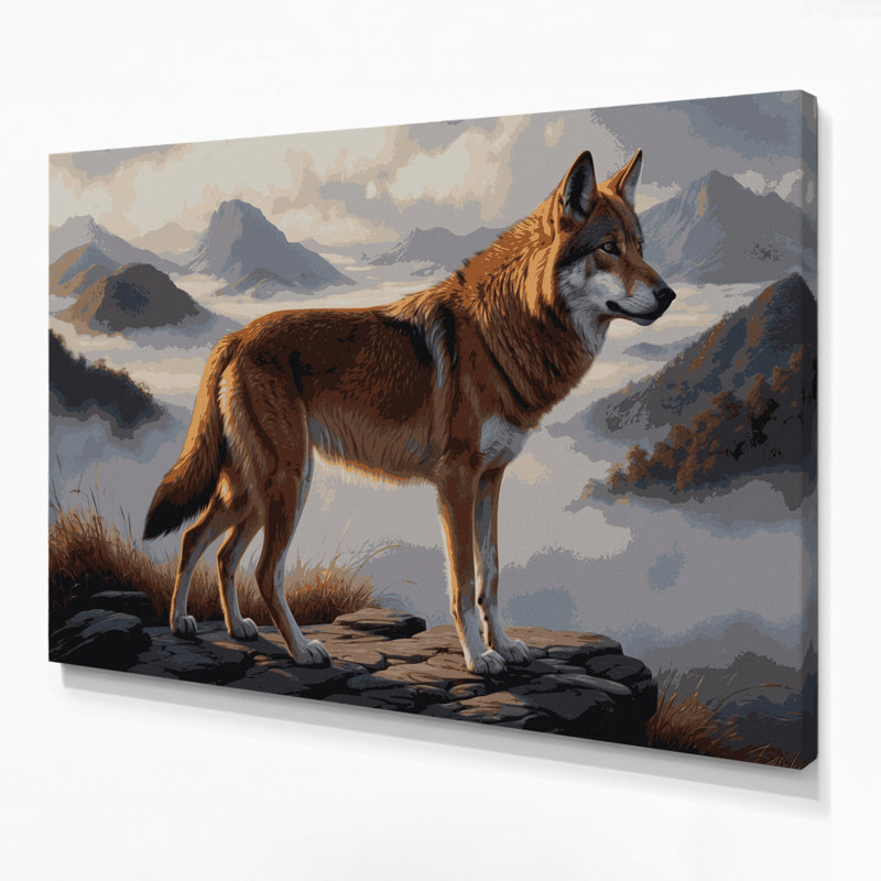 Faune, loup éthiopien, art mural sur toile, H 11 po x l 14 po