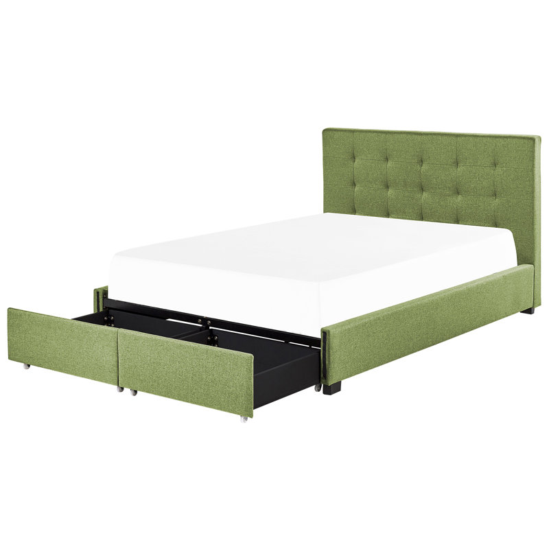 Lundys Upholstered Storage Bed, Double (4'6), Green