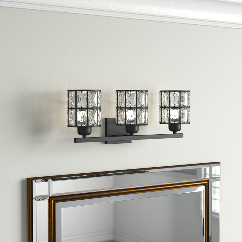 Éclairage pour meuble-lavabo noir mat à 3 lumières Armes