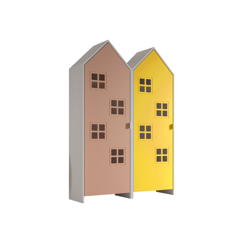 Casami Bruges 2 Door Manufactured Wood Wardrobe, Pink/Yellow