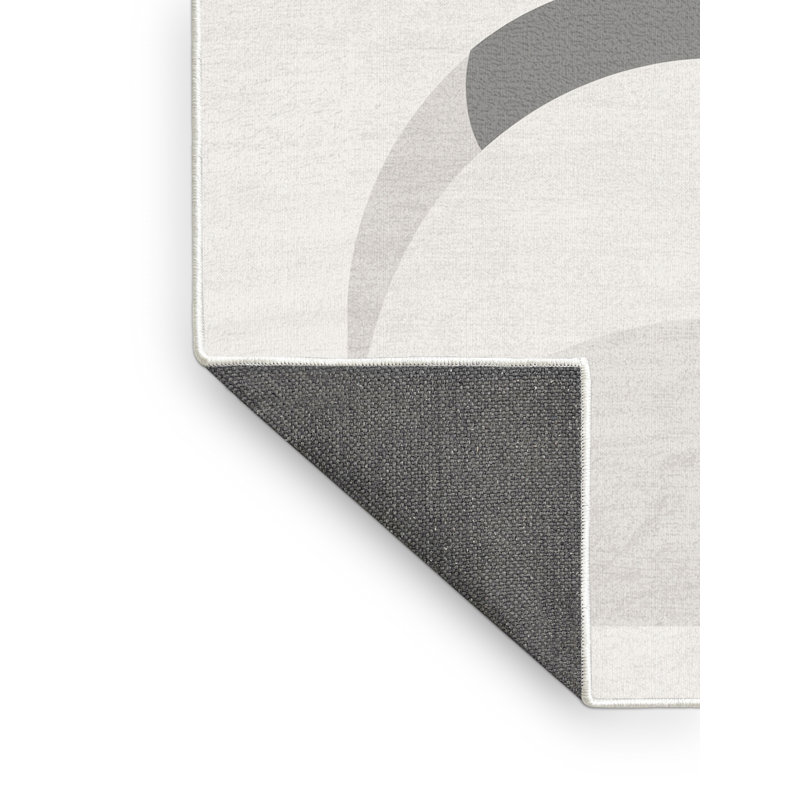 Soft Plush Feingold Christmas Modern & Contemporary Abstract Area Rug in Gray – White Binding, 2x3
