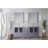 Double Basin with Side Cabinet and White Ceramic Top-23591158
