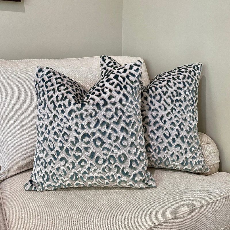 Housse de coussin en velours, Bleu marine, 20 po x 20 po