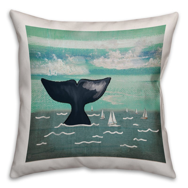  Whale Tail Throw Pillow