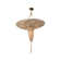 4-Light Beige Fabric Pattern Chandelier With A Bronze Frame